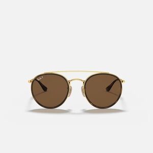 Ray-Ban Gold Frame Double Bridge Sunglasses